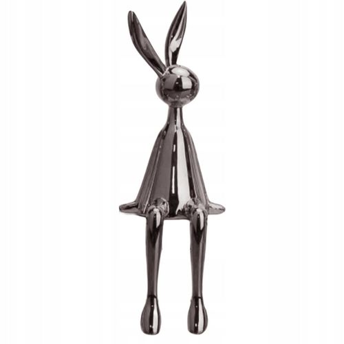Lapin assis simple, ornement gris foncé S