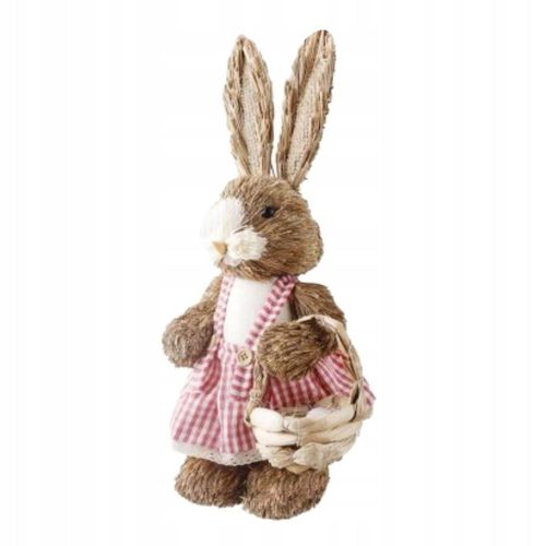 Lapin de Pâques artificiel en paille pour décorations de Pâques, A