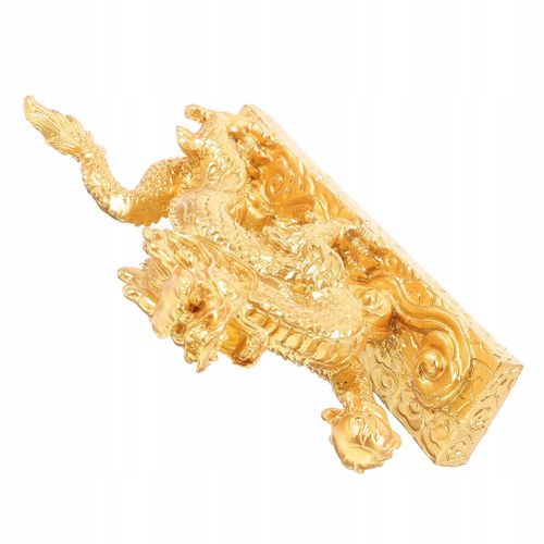 DÉCORATION DE LA MAISON VAISSELLE DE STYLE CHINOIS STATUE DE DRAGON EN RÉSINE OR FENG SHUI