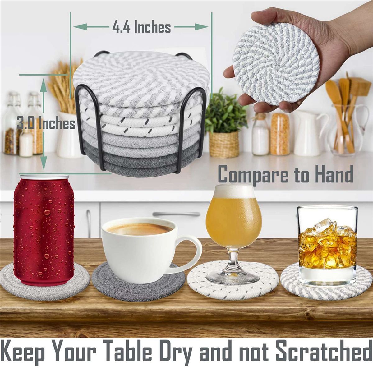 Lotda 24 Sous-Verres Avec Support, Sous-Verres Absorbants 4 ... - 2