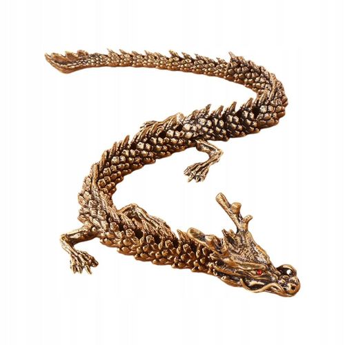 Statue de dragon chinois Feng Shui en laiton, artisanat d'art pour animaux de compagnie, couleur bronze, 40 cm