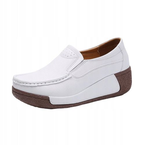 Chaussures Décontractées Pour Femmes À Plateforme Épaisses Et Tendance, Pointure 35, Blanches
