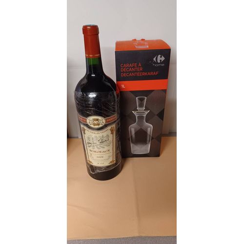 Bouteille Bordeaux Les Vieilles Vignes 2009 + Carafe À Décanter