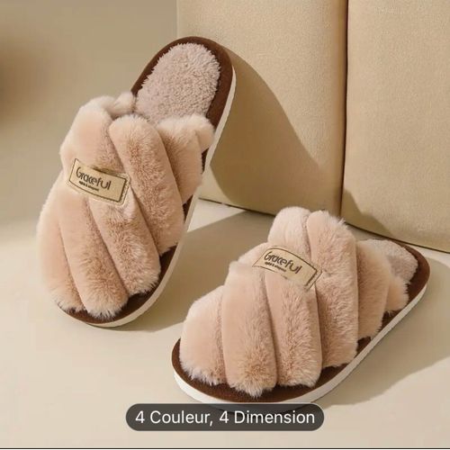 Chaussons D'hiver Antidérapants Pour Femmes, Confortables Pour La Maison, Chaussons De Couple