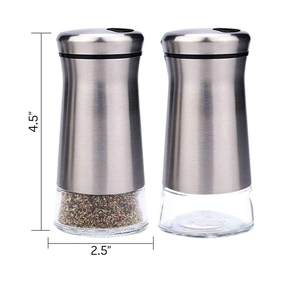 Ensemble De SaliRes Et PoivriRes En Acier Inoxydable Ave... - 3
