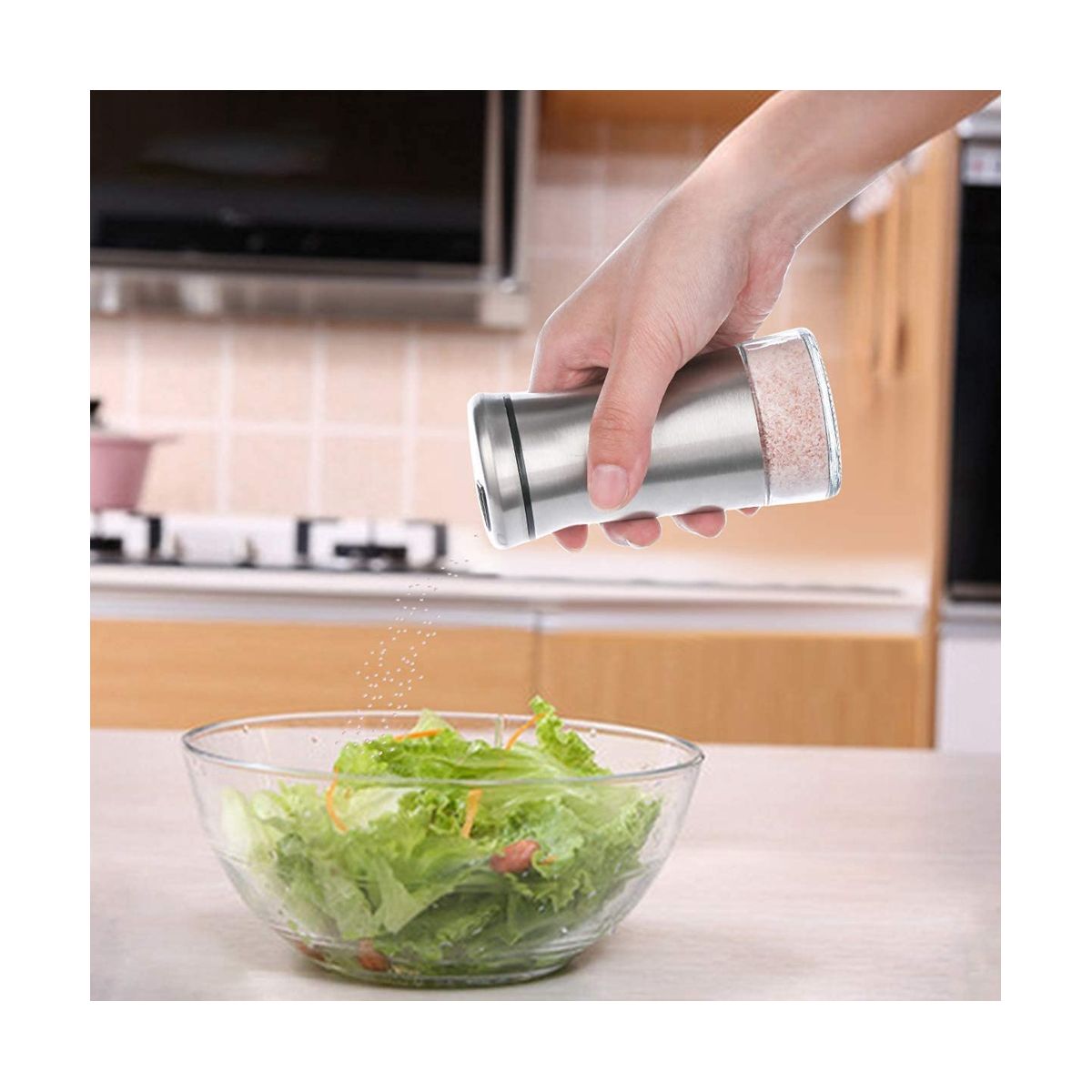 Ensemble De SaliRes Et PoivriRes En Acier Inoxydable Ave... - 4