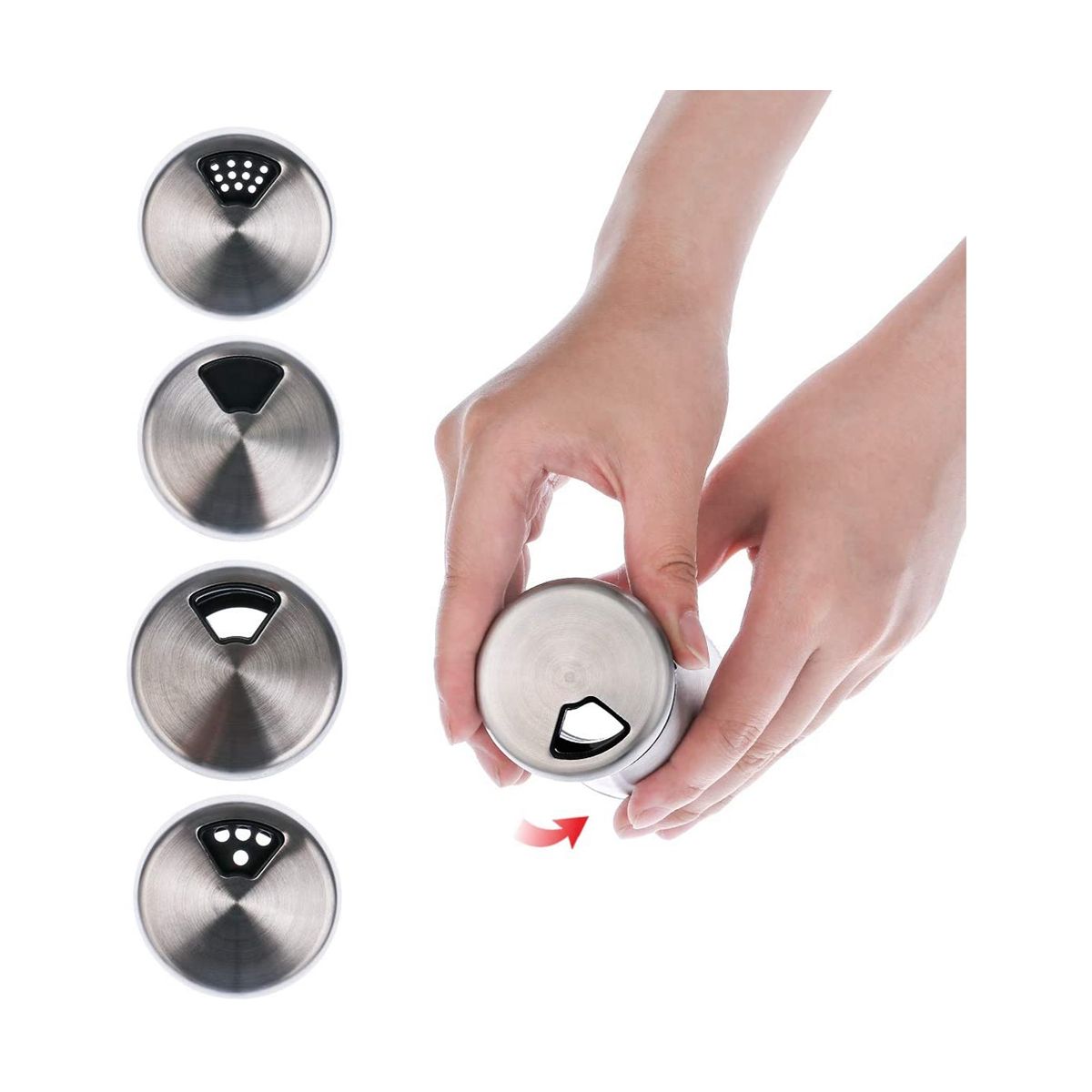 Ensemble De SaliRes Et PoivriRes En Acier Inoxydable Ave... - 5