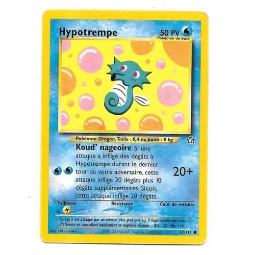 Carte Pokémon Hypotrempe 62/111 - Neo Genesis Wizards (Fr)