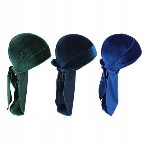 Lot De 3 Bandanas En Velours Pour Homme, Couvre-Chef À Longue Queue, Bonnet, Bonnet De Chimio