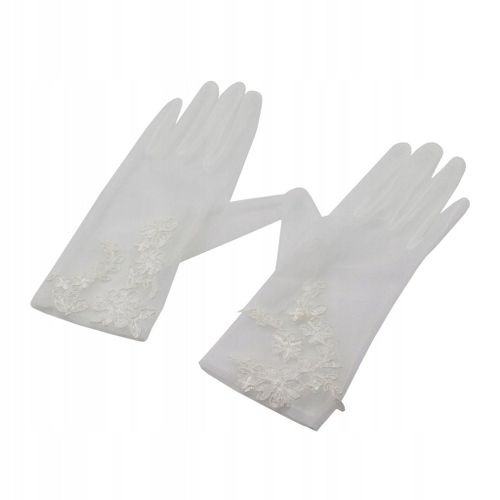 Gants En Dentelle Pour Femme À Fleurs Blanches