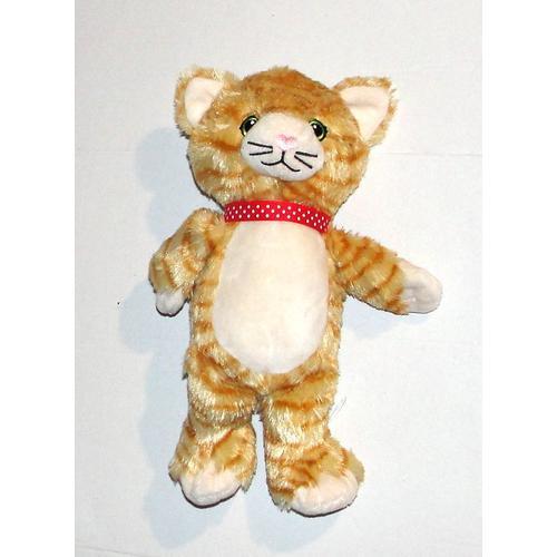 Doudou Chat Roux Tigré Nez En Coeur Kinder Ferrero 23 Cm