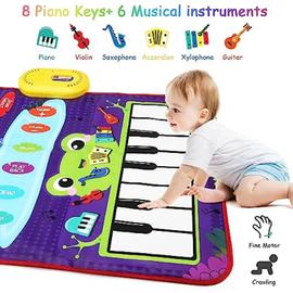 Tapis de musique avec 8 animaux, cadeau bébé 1 an, jouet pour enfant, tapis  de piano