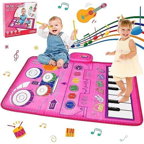Jouets pour bébé 1 an, 2 en 1 Tapis Piano, Tapis de Danse Musical