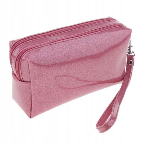 Trousse De Maquillage De Voyage, Étui À Pinceaux Portable, Articles De Toilette Scintillants, Haricot Rouge