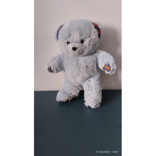 B/ Vintage Doudou Peluche Ours Bleu Nounours
