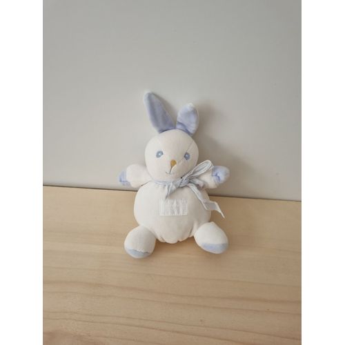 Doudou Lapin Blanc Bleu Tartine Et Chocolat