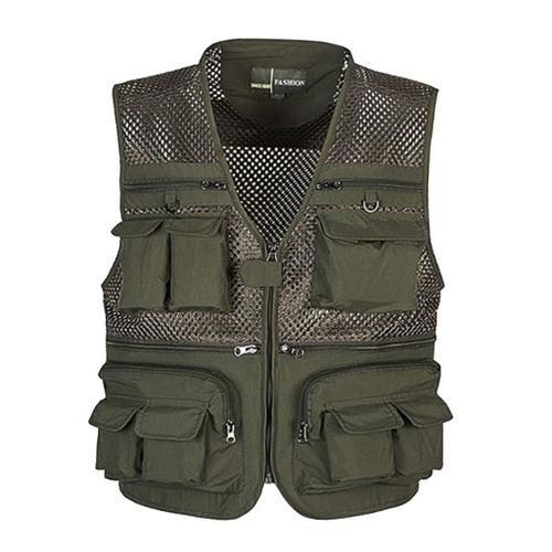 Gilet De Pêche À La Mouche Multi-Poches En Maille Pour Homme