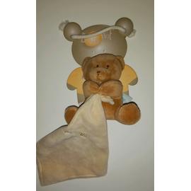 Doudou musical ours beige écharpe marron bébé BABY NAT