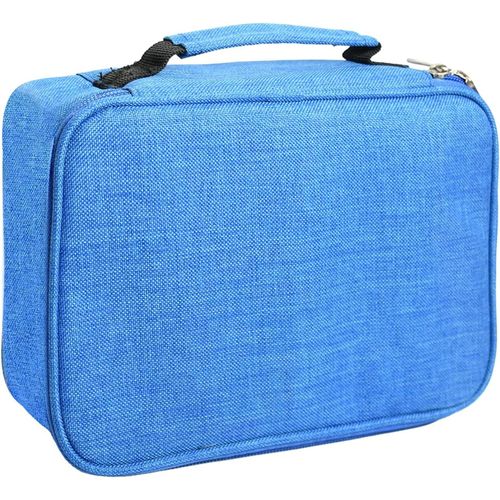 Trousse Feutres Grande Capacité, Trousse Grande Capacité, Trousse Bleu, Trousse Feutre, Sac À Crayons De Couleur Avec Pinceau À Croquis À 72 Trous, Plumier Poreux