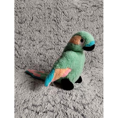 Peluche Perroquet Multicolore Vintage - Nounours - Doudou Oiseau Couleurs Pâles
