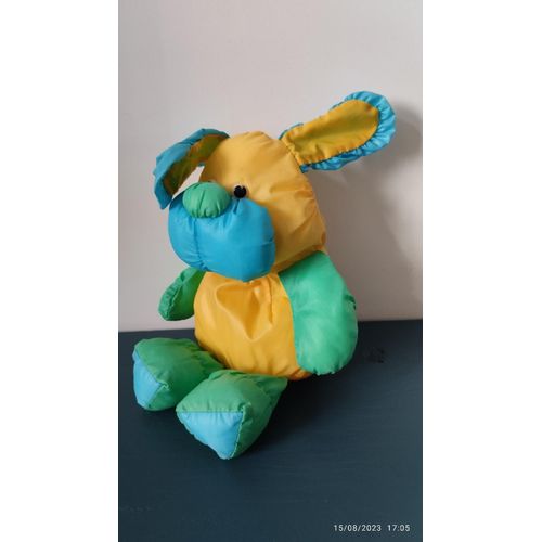 B/ Doudou Chien Tricolore Toile De Parachute