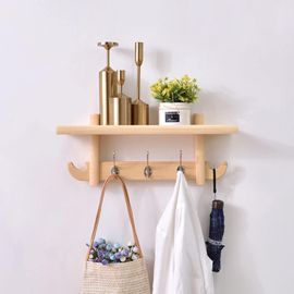 Patères Patères Avec Étagère Murale Patères En Bois Porte-Manteau Cintre Porte-Chapeau Pour Entrée Cuisine Salle De Bain Porte-Manteau Mural Moun