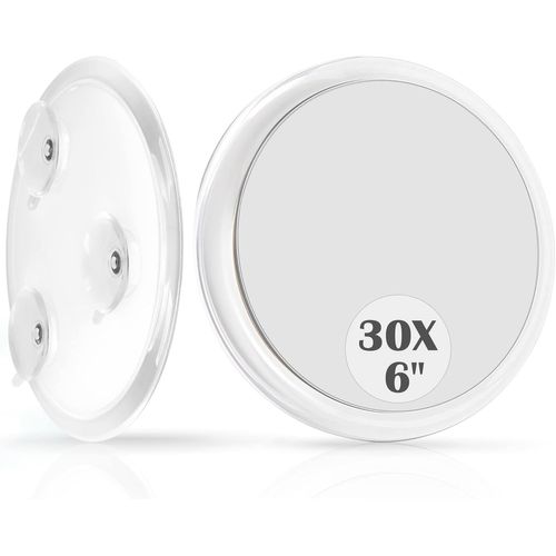 Miroir Grossissant 30 X Avec Ventouses, Pour Maquillage, Convient Pour La Chambre, La Salle De Bain Et Les Voyages, 6