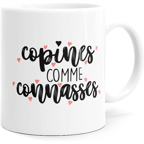 Mug Humour Copine Connasse Tasse Message Drôle. Idée Cadeau Original Amie, Couple Amoureux Collègue Fille S?ur Pour Anniversaire Fête Noël. Dino Mugs Le Sourire Dès Le Réveil