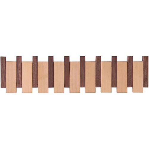 Porte-Manteau De Piano, Porte-Manteau En Bois Massif Pour Clés De Piano, Porte-Manteau Mural Avec 4/6/8 Crochets Rabattables, Porte-Manteau En Hêtre Et Noyer Noir, Pour Entrée, Salon,8 Hooks