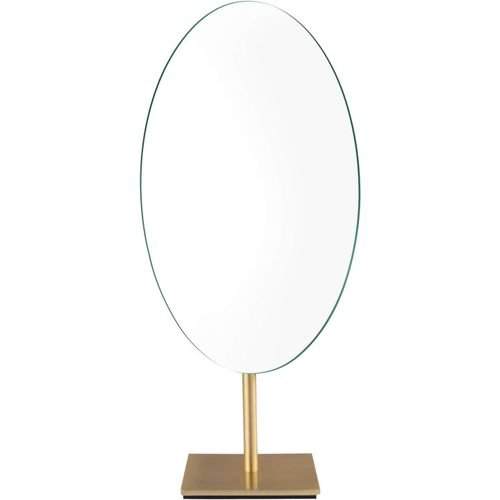 Miroir Sur Pied Maquillage Haut De Gamme Doré Miroir De Table Ovale Miroir Cosmétique Laiton 360° Pivotant Miroir Unilatéral Pour Les Salles De Bains,Bijouteries,30 * 18Cm