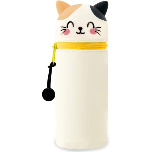 Trousse Ecole 2 En 1 En Silicone Souple Kawaii, Porte-Plume, Fermeture Eclair En Silicone, Chat Pochette De Stylo, Crayons, Marqueurs, Étui Pour Fournitures Scolaires De Grande Capacité
