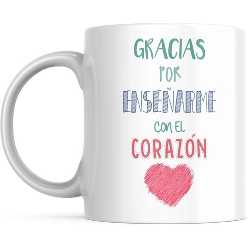 Mug Professeur Et Professeur-Mug Merci De M'apprendre Avec Le C?ur-Cadeau Original- Fin De Cours- Tasse Petit-Déjeuner/Café-Céramique 350 Ml