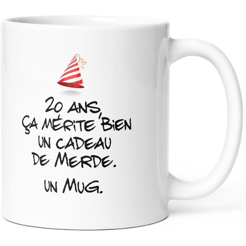 Mug Anniversaire 20 Ans Humour Tasse Message Drôle Idée Cadeau Original Rigolo Pour Ami Homme Femme Collègue Copain Copine Pour Joyeux Anniversaire Vingt Ans Vingtaine. Souriez Dès Le Réveil.