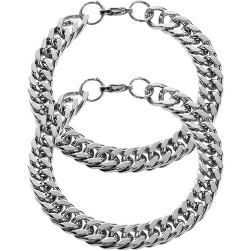2pcs Chaînes De Gourmette De Bracelet Pour Hommes Personnalisés,Bracelets Réglables Classiques Pour Hommes,Cadeau D'anniversaire De Noël De La Saint-Valentin