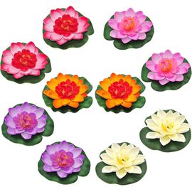 Nenuphar Flottant Fleurs Artificielles Deco Réaliste 10pièces 10cm Fleur De Lotus Pour Jardin Étang Piscine Aquarium Terrasse Mariage