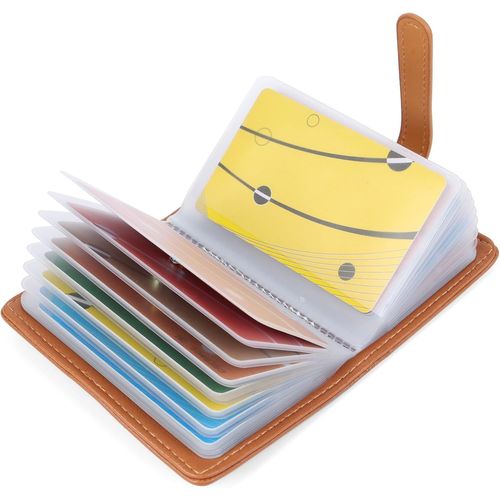 10 Couleurs Porte Cartes De Crédit Femme Homme Cuir-26 Fentes