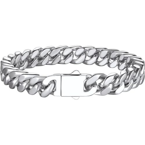 Bracelet Chaîne De Main Cubaine Bijoux Pour Homme Garçon Fermoir Renforcé Largeur De 5mm/7mm/9mm/12mm Argent/Or/Noir Choker Hip Hop Rappeur
