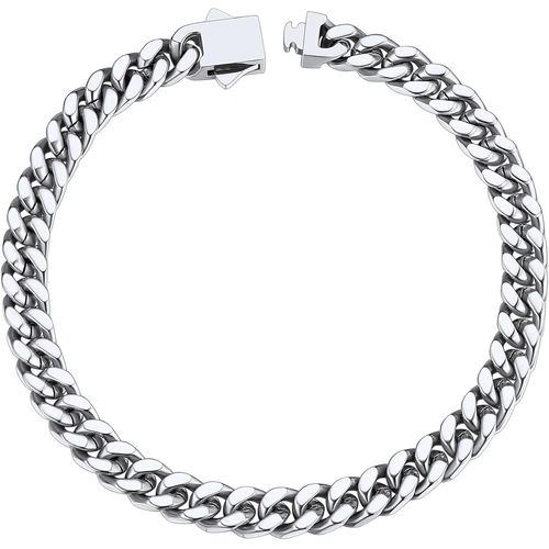 Gourmette Bracelet Pour Homme Garçon En Acier Inoxydable Argent Or Noir Longueur 19/21/23cm Gourmette Poignet Chaine Maille Cubaine Grosse 5/7/9/12mm Bracelet Ado Cadeau Père