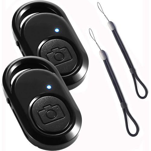 2Pcs Télécommande Bluetooth Pour Smartphones Sans Fil Avec Dragonne,Remote Trigger Controller Adapté Pour Des Photos Et Des Vidéos Le Déclenchement De L'Obturateur Compatible Os/Android/Phone