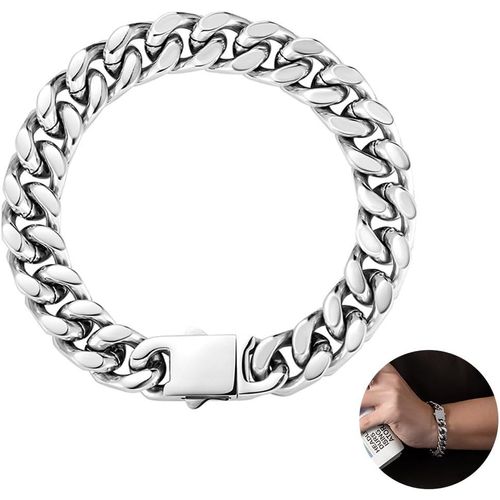 Gourmette Homme Chaîne Bracelet Homme Gourmette Chaîne Bracelet En Acier Inoxydable,Chaîne Grosse Maille Bracelet,Chunky Bracelet De Hip-Hop Tendance Chaîne Punk Rappeur Bijoux Cadeau