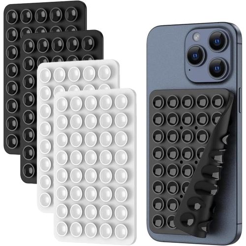 4 Pièces Ventouse Telephone Portable,Ventouses En Silicone Pour Tous Les Modèles De Téléphones,Coque Ventouse,Support De Téléphone Antidérapant Pour Selfies Et Vidéosr(Noir/Blanc)