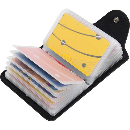 Porte Cartes De Crédit Femmes Homme Cuir 20 Fentes(N-Noir)