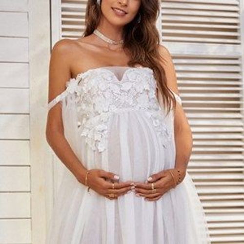 Maternity Mesh Dresses Photo Dresses One Shoulder See Through Party Multi Colours Available