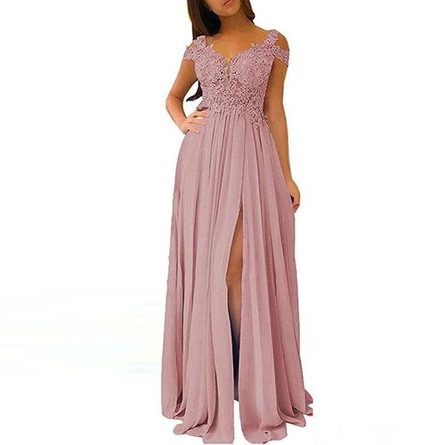 Robe D'été À Double Épaule En Dentelle, En Mousseline De Soie, Robe De Soirée Pour Femme