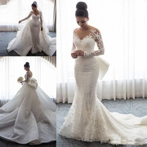 Nouvelles Robes De Mariée À Traîne Modèles Robes De Mariée Blanches Robes De Mariée À Traîne Détachables