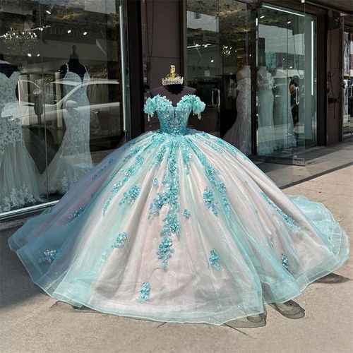 One Shoulder Promes Princess Dresses Support Gowns Strapless Evening Gowns Bar Mitzvah Gowns Tow Tail Blue Flower
