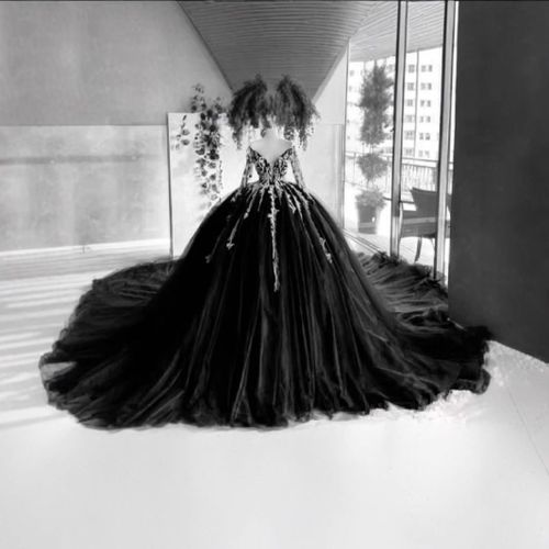 Robe De Traîne Noire Robe De Soirée De Princesse Robe De Soirée De Princesse Haut De Gamme Bar Mitzvah Anniversaire Robe De Princesse Bretelles Multicolores