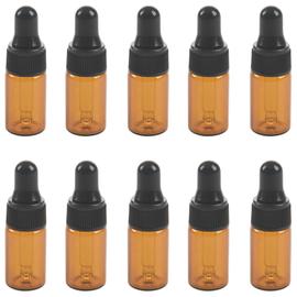Lot de 12 flacons vides rechargeables en verre ambré 10 ml avec com