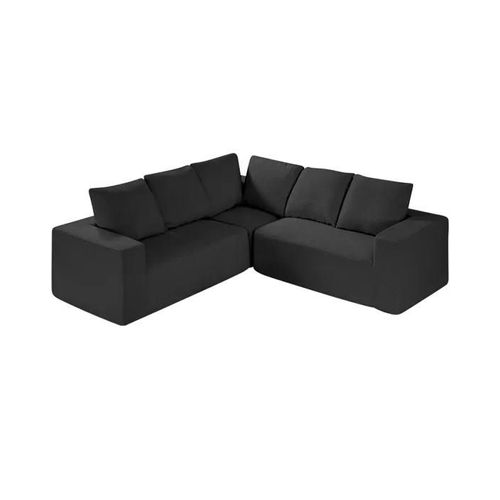 Canapé Sectionnel Modulaire-Vevor-Siège Profond-Canapé Modulaire En Forme De L Avec Coussin-Noir