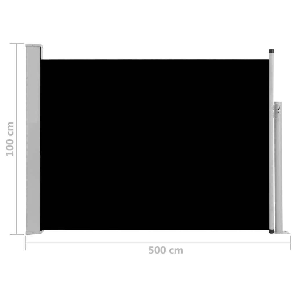 Auvent Lat�ral R�tractable De Patio 100x500 Cm Noir - 8